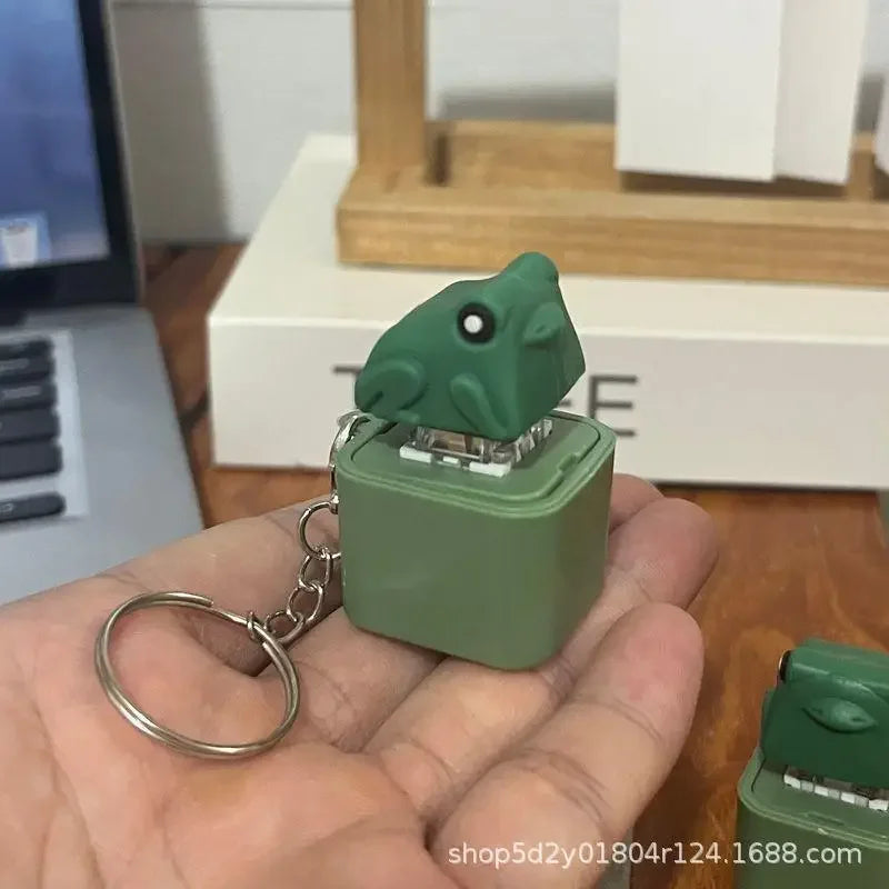 Funny Croaking Frog Duck Keychain | Rechargeable Fidget Clicker with LED Sound