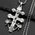 Catholic INRI Caravaca Cross Jesus Crucifix Pendant Necklace | Stainless Steel Gold Color Jewelry Gift