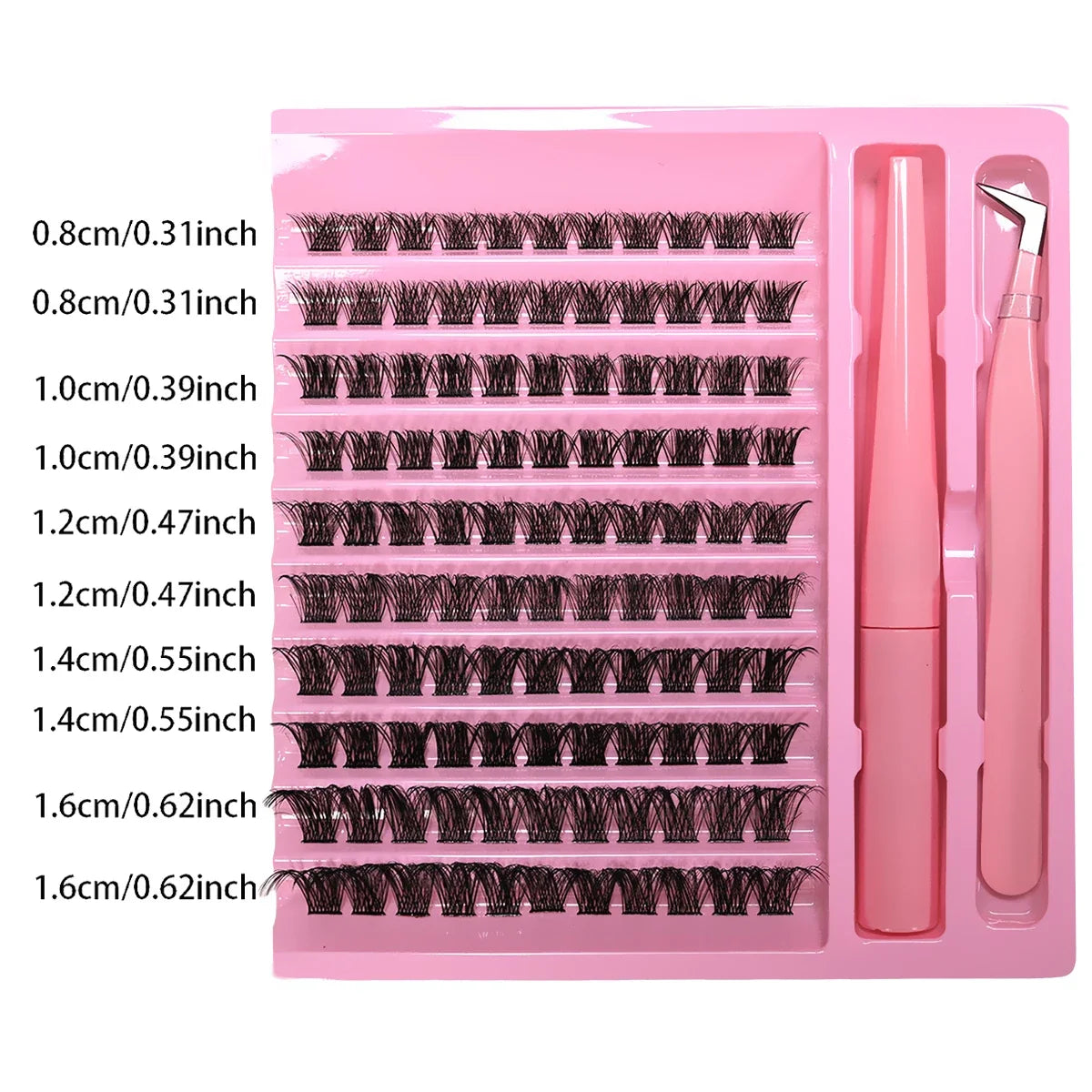 DIY Lash Clusters Extension Kit 110 Clusters Bond Individual Lashes Kit Cluster Lashes Wispy D Curling False Eyelash Clusters