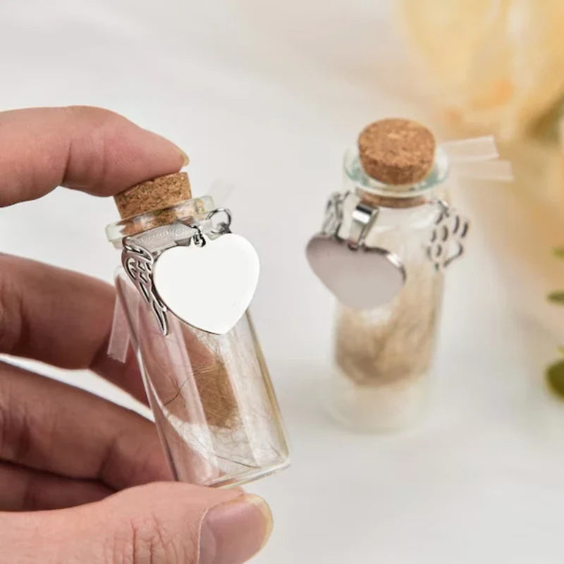 Pet Memorial Bottle for Pet Hair | Keepsake Urn with Silver Accessories