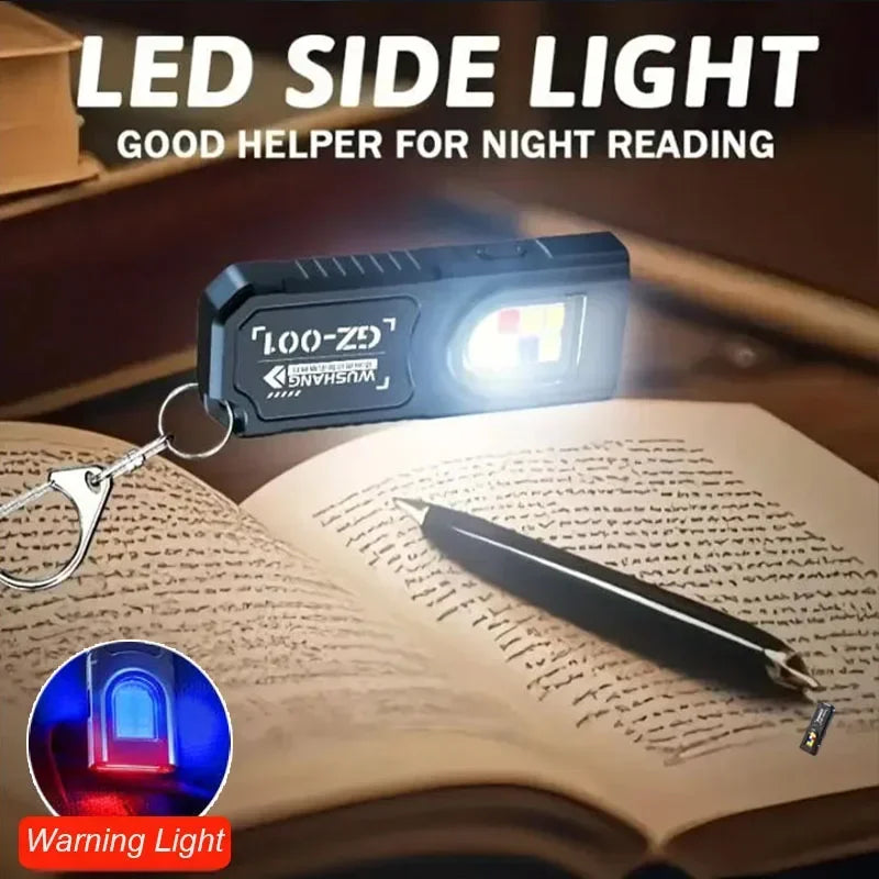 USB Rechargeable Magnetic Keychain Flashlight | 5 Light Modes Hands-Free LED Headlamp