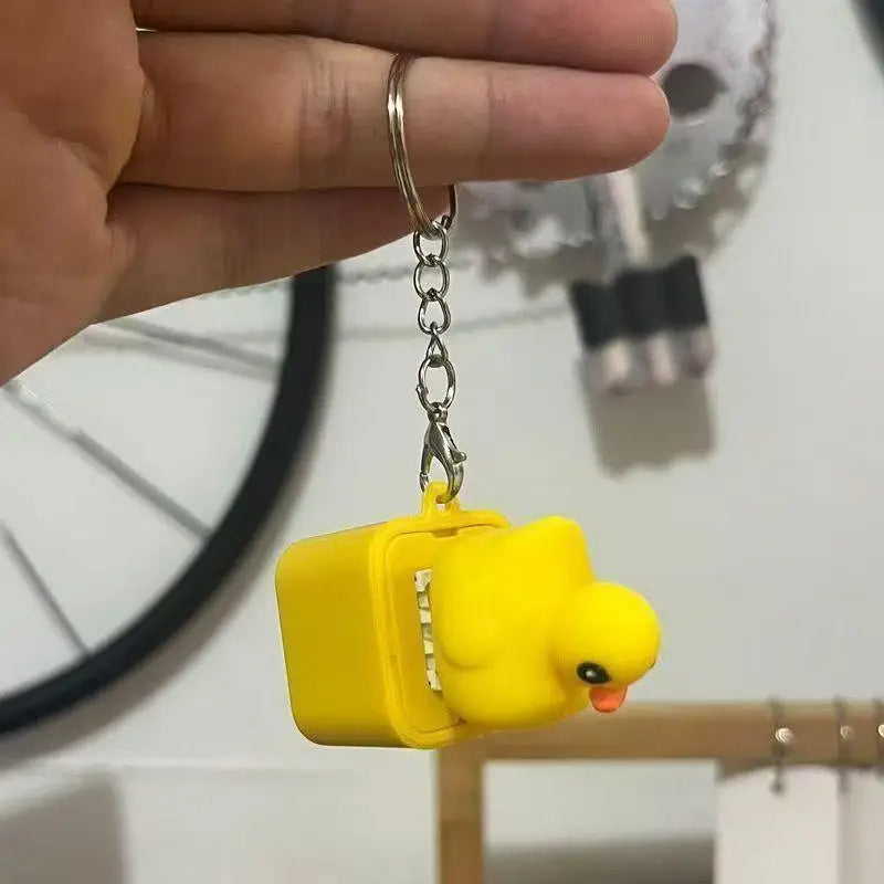 Funny Frog Duck Keychain | Rechargeable Clicker Sound Keyring with LED Light for Stress Relief