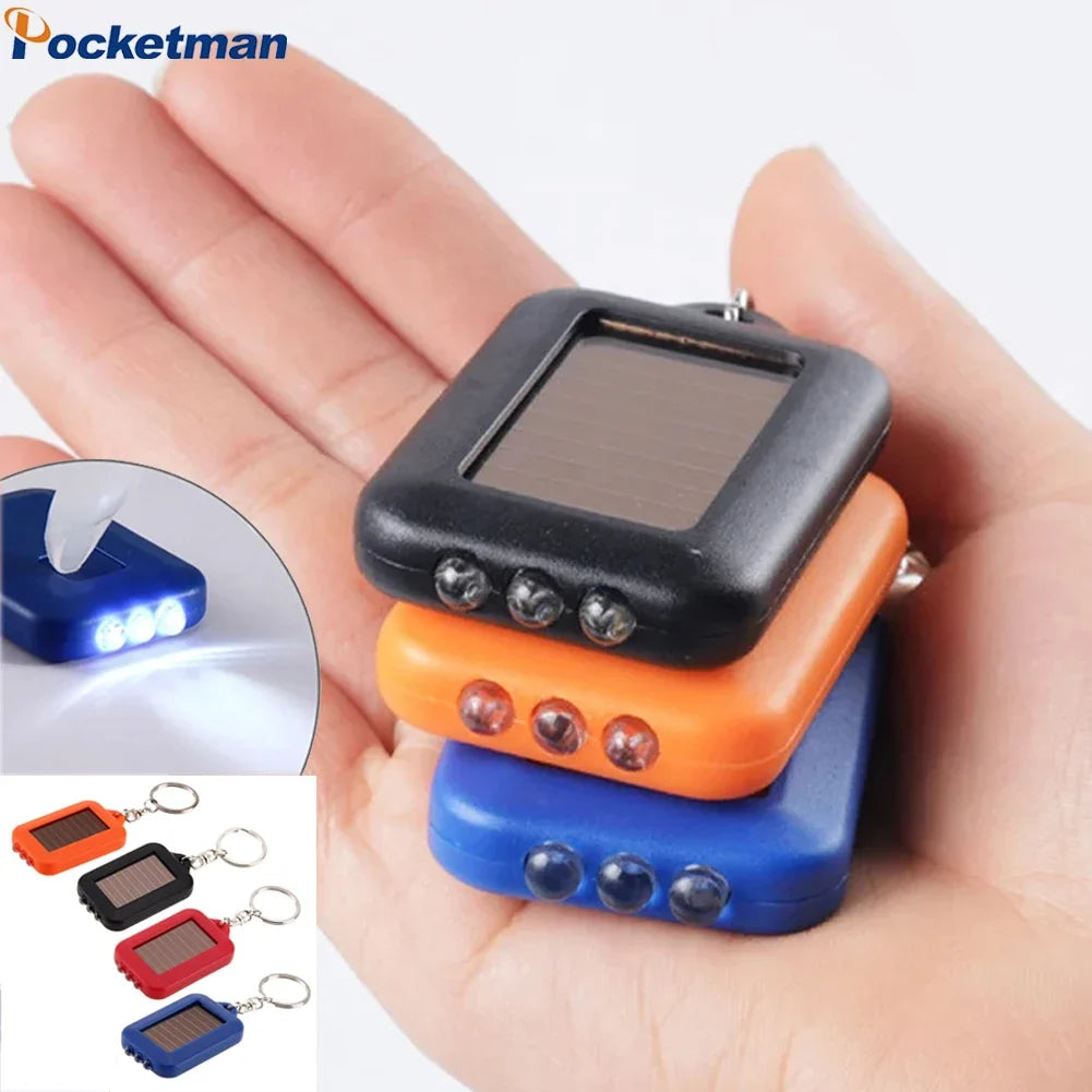 Portable LED Keychain Solar Flashlight | Mini Pocket Light for Outdoor Hiking
