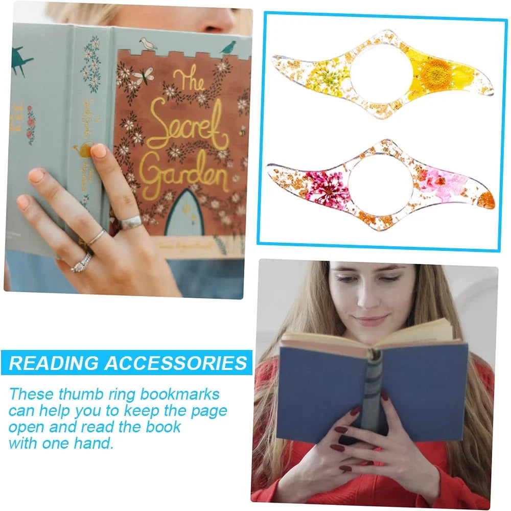 Exquisite Dried Flowers Thumb Book Support Book Page Holder Reading Aid Convenient Bookmark Book Accessories for School Office