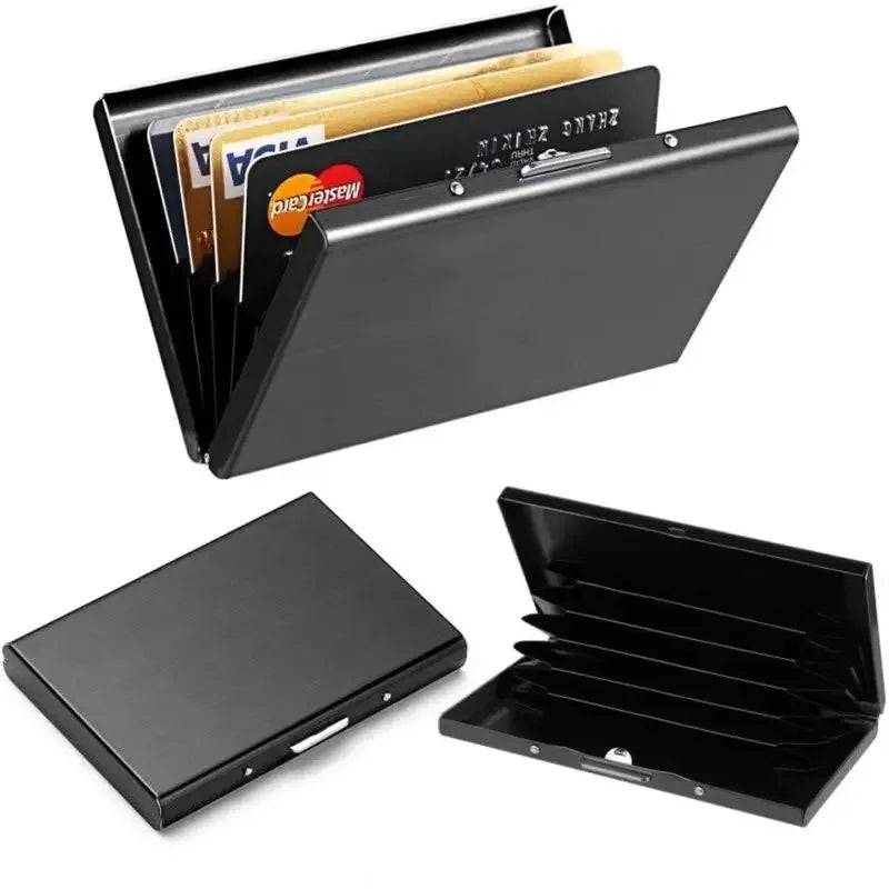 RFID Blocking Credit Card Holder | Slim Metal Wallet for 6 Cards