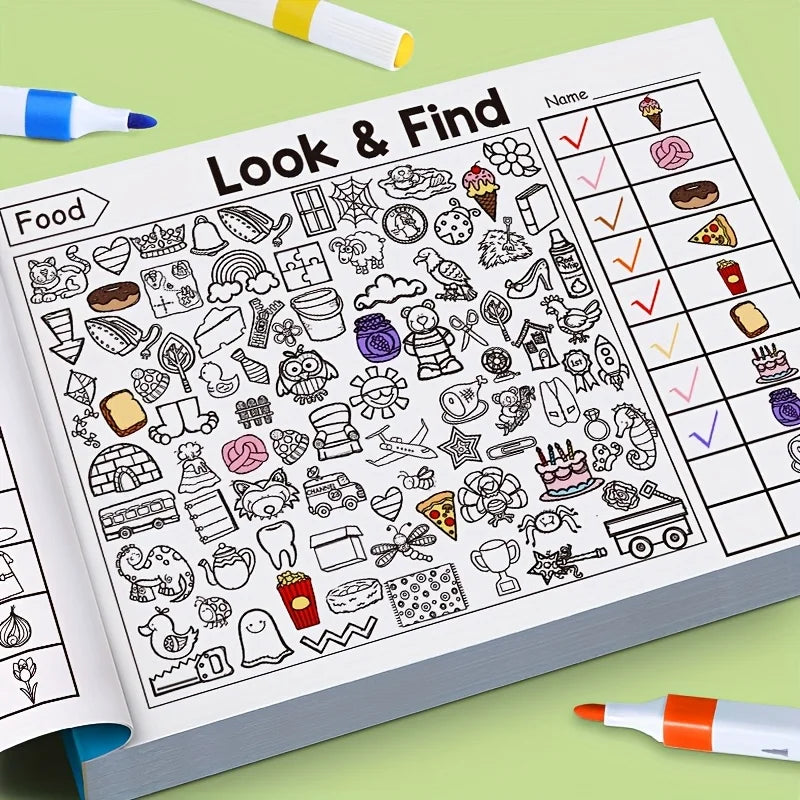 Look and Find Shape/Color Workbook | Children's Search and Coloring Activity Book