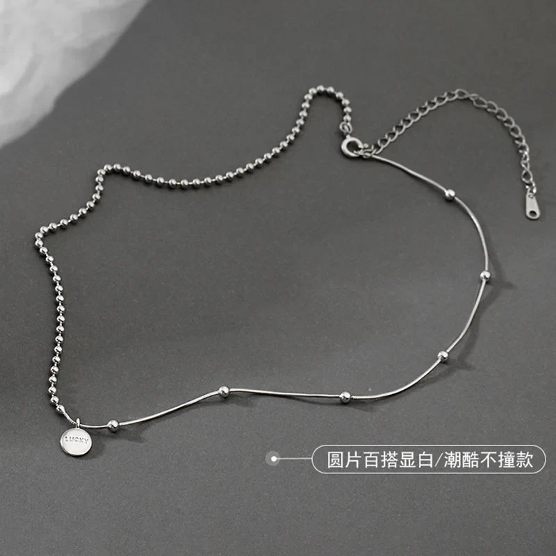 Lucky Pendant Choker Necklace in 925 Sterling Silver | Trendy Women's Jewelry