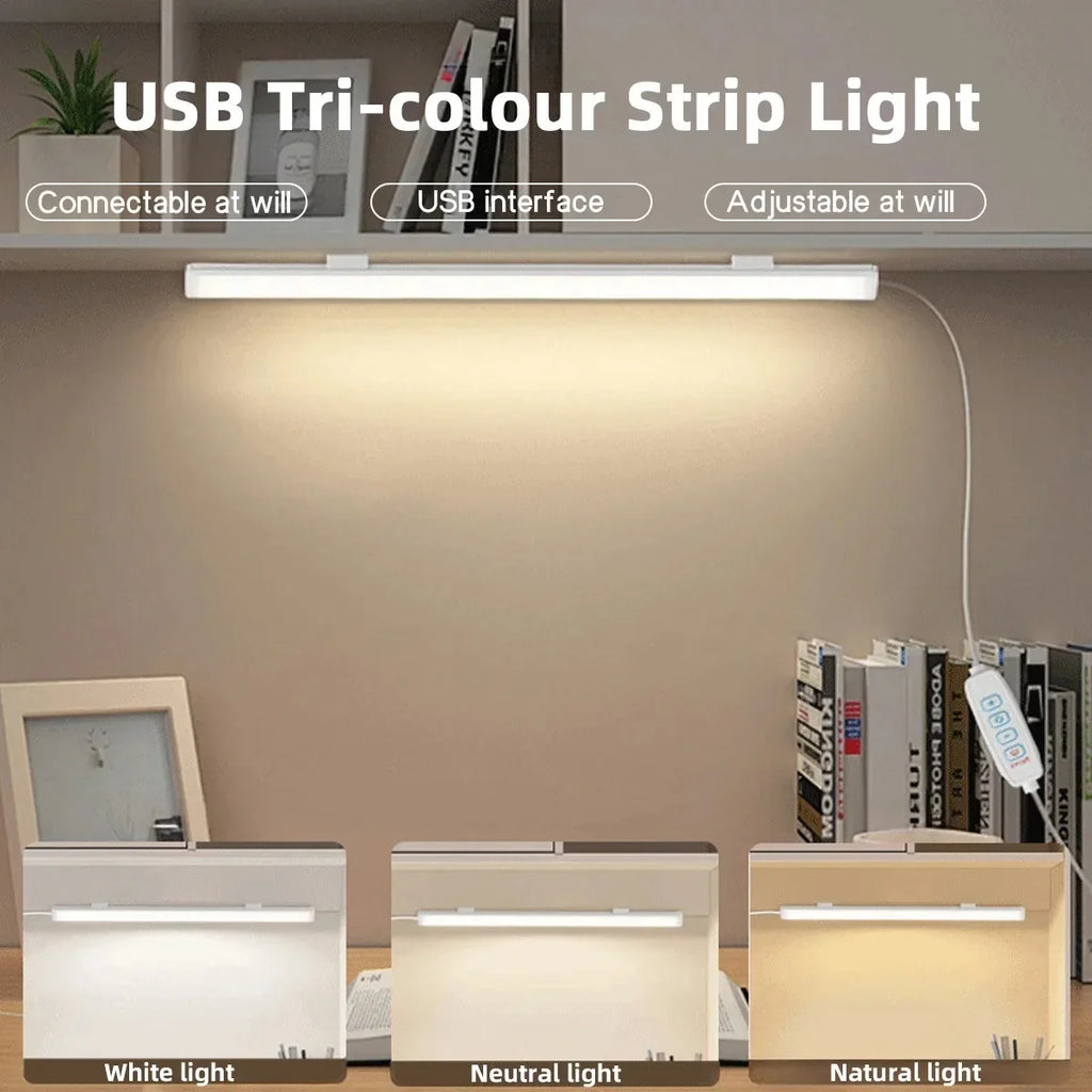 5V USB Under Cabinet LED Light | 3 Color Dimmable Magnetic Night Light