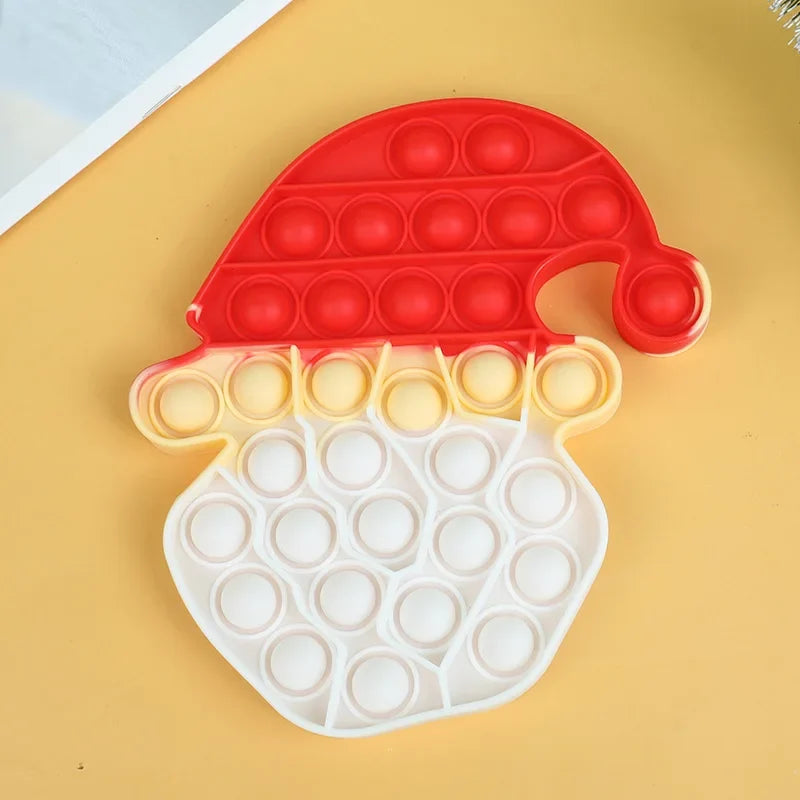 Christmas Pop Fidget Toy Santa Claus Xmas Tree | Silicone Stress Relief Party Gift