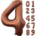 Foil Number Balloons 40 Inch | Brown Birthday Party Decor