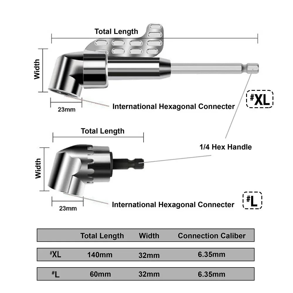105 Degree Angle Screwdriver Bit Holder Extension | STONEGO