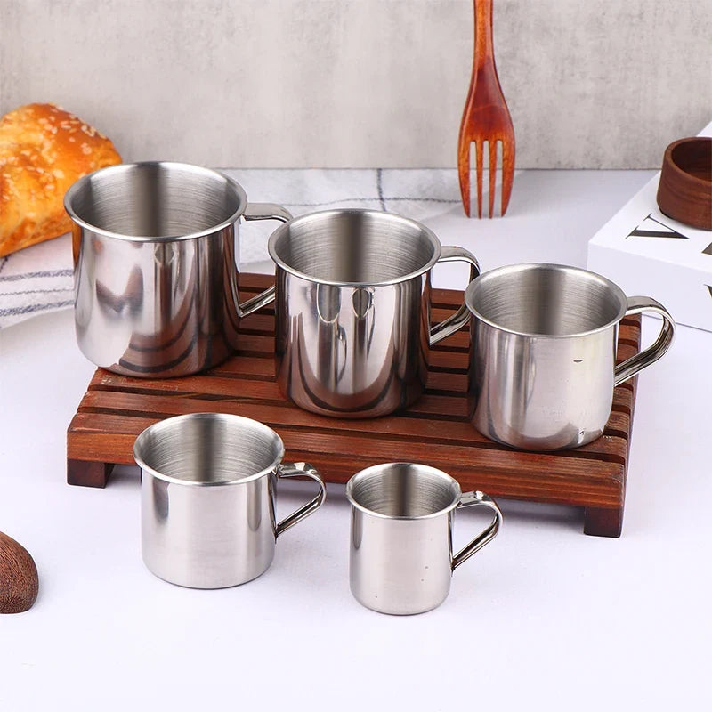 Stainless Steel Coffee Mug | Portable Camping Cup with Handle for Travel and Home
