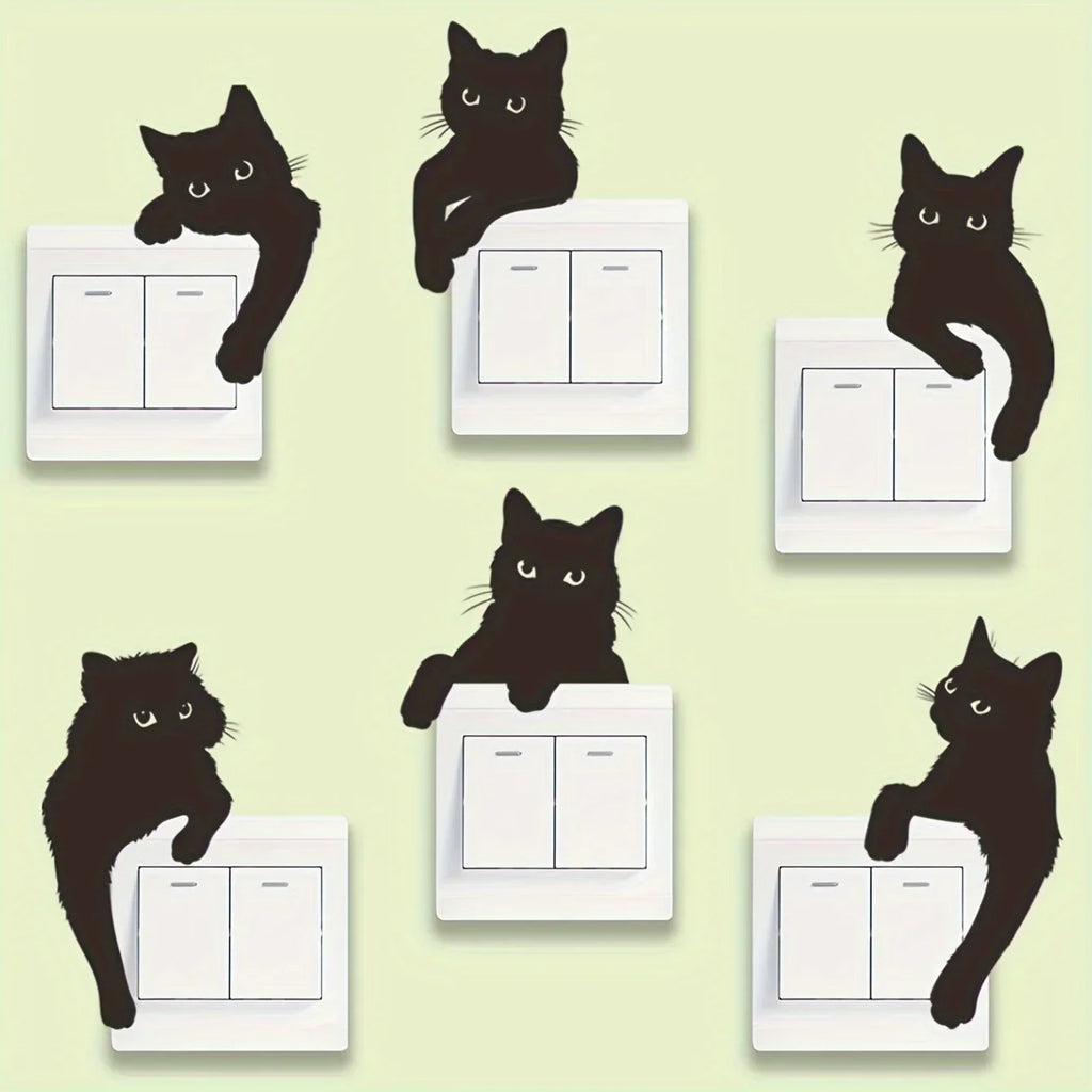 Cat Switch Stickers | Removable Vinyl Decals for Light Switches