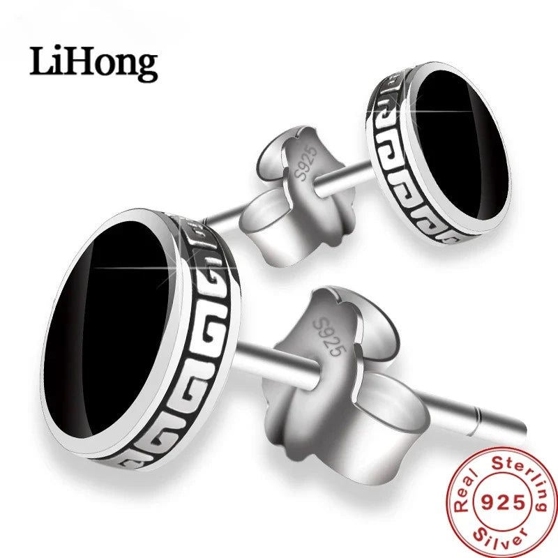 LiHong 925 Silver Men's Single Earring | Street Punk Hip-Hop Jewelry