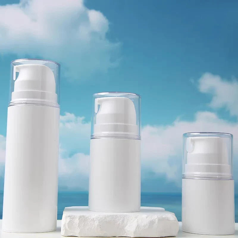 Portable Travel Airless Pump Jar | Leak Proof Refillable Cosmetic Bottle