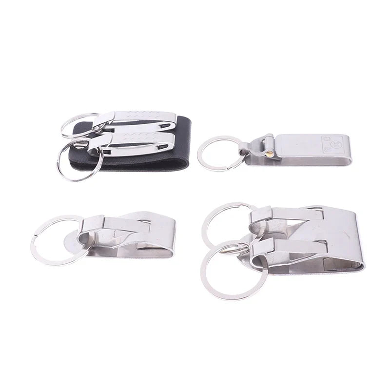Stainless Steel Quick Release Keychain Belt Clip Key Snap Holder Ring Buckle