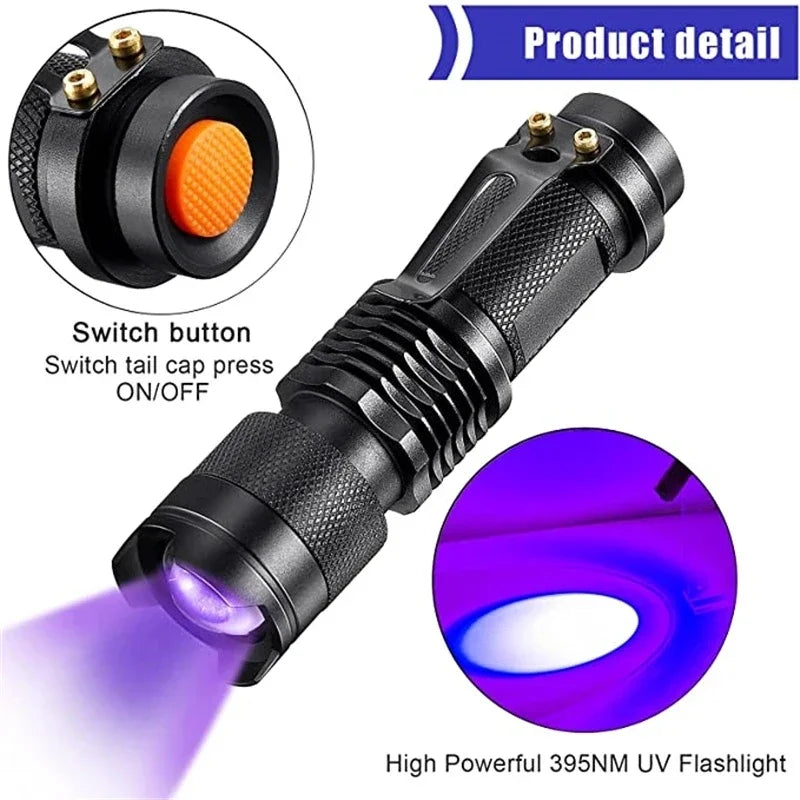 UV LED Flashlight | Ultraviolet 395nm Inspection Lamp for Pet Urine Detection