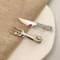 ⚑1/2Pcs Metal Silver Knife Fork Designs Hair Clip Color Rhinestones Hairpin Y2k Sweet Cool Girl Personality Hair Accessories