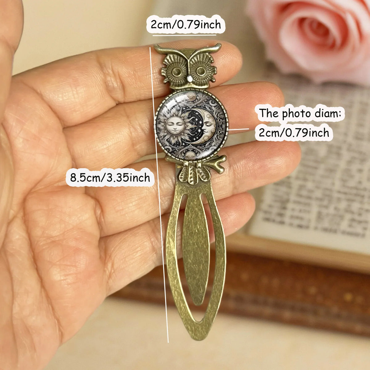 1/3Pcs Metal Bookmarks, Vintage Sun Moon Celestial Pattern Book Markers Page Clips, Reading Accessories Gift for Book Lovers