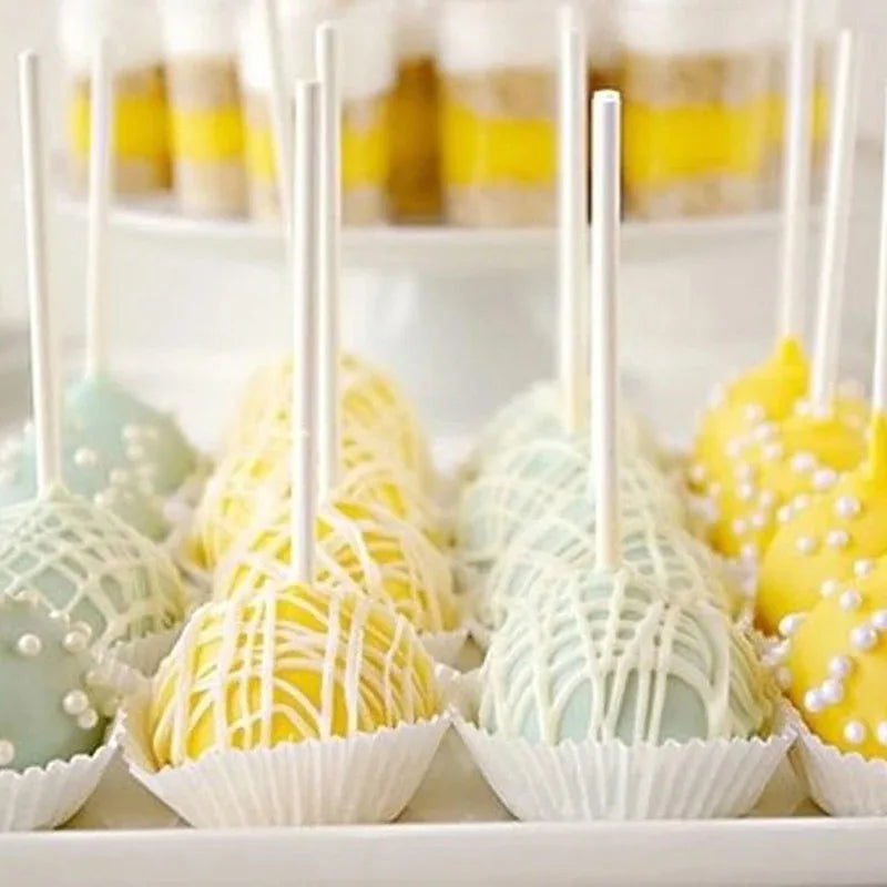 50 Pack Clear Acrylic Lollipop Sticks | Reusable Candy and Baking Sticks