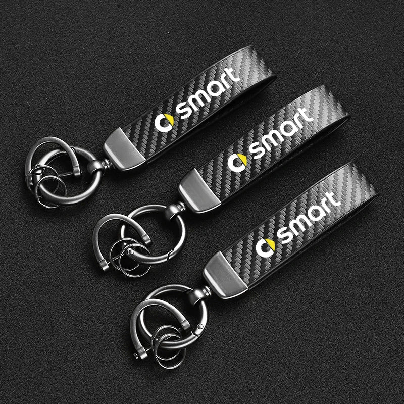 Carbon Fiber Style Keychain | Smart EQ Fortwo Key Ring