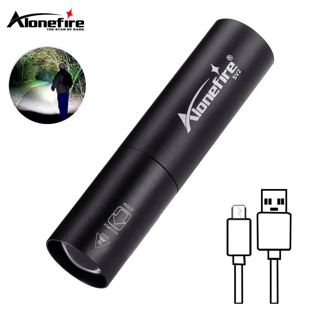 Mini Zoom Rechargeable Flashlight | Compact EDC Light for Camping and Emergencies