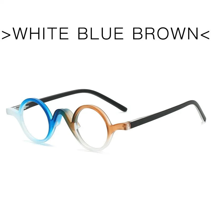 1PCS 26New Reading Glasses Man Woman High Quality Retro Circle Unisex Readers Fashion Trend Color Blocking Reading Eyeglasses