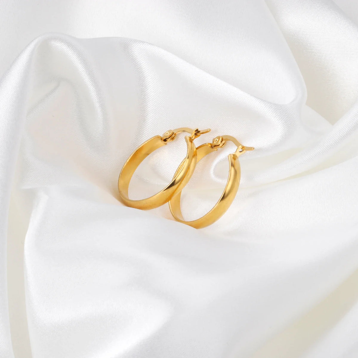 LUXUSTEEL Stainless Steel Hoop Earrings | Simple Geometric Shapes for Women