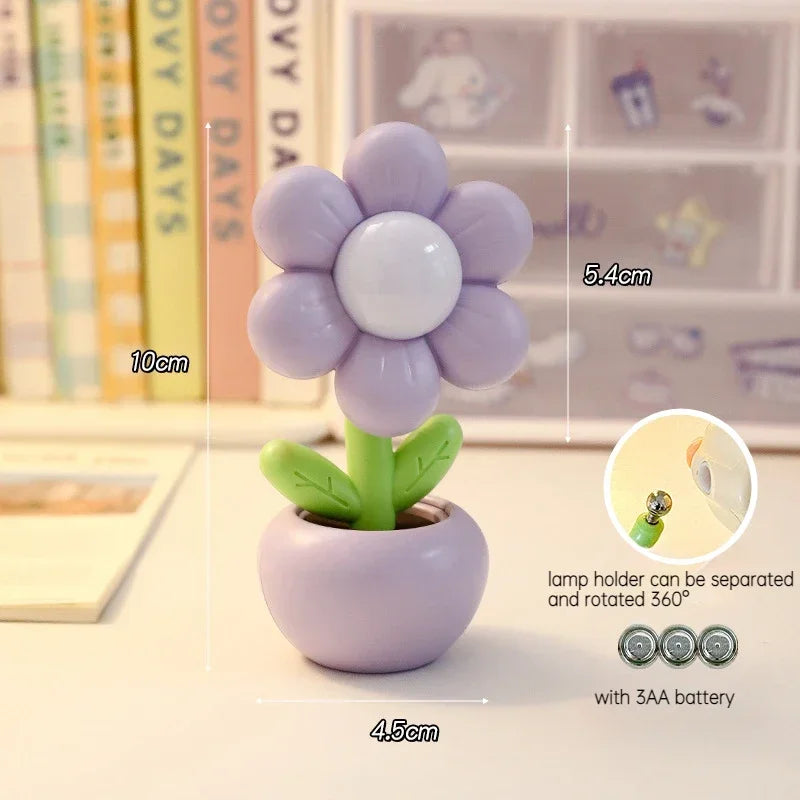 Mini LED Flower Night Light | Cute Table Lamp for Kids Bedroom
