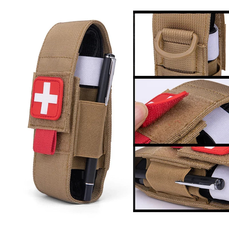 Outdoor Scissors Set Molle Tourniquet Storage Protective Bag | Rescue Survival Kit for Hiking Camping