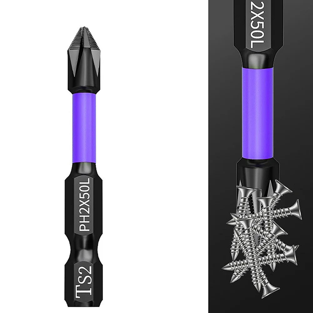 2pcs Non-slip PH2 Magnetic Cross Screwdriver Bits Set | Alloy Steel Hand Tool
