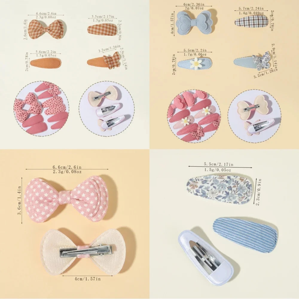 10PCS/Set New Fabric BB Hair Clip Girls' Teenagers' Children's Side Bangs Clip Girls' Party Daily Decoration Hair Accessories