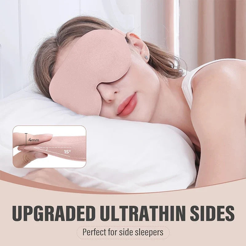 3D Sleep Mask for Light Blocking | Contoured Eye Cover with Soft Padding