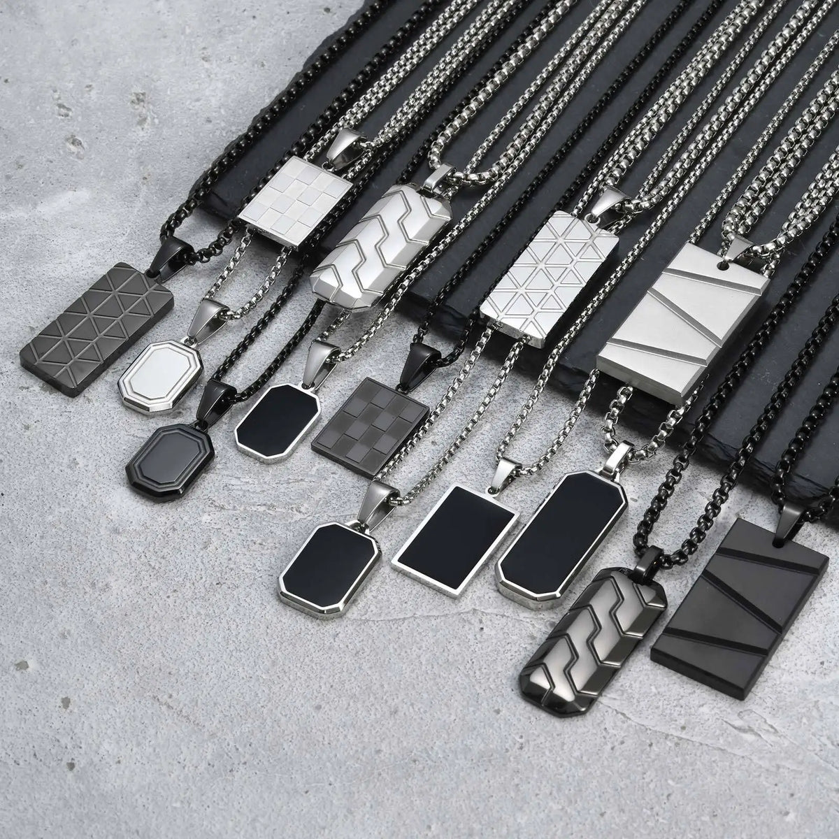 Small Dog Tag Pendant Necklace | Military Style Stainless Steel Gift for Men