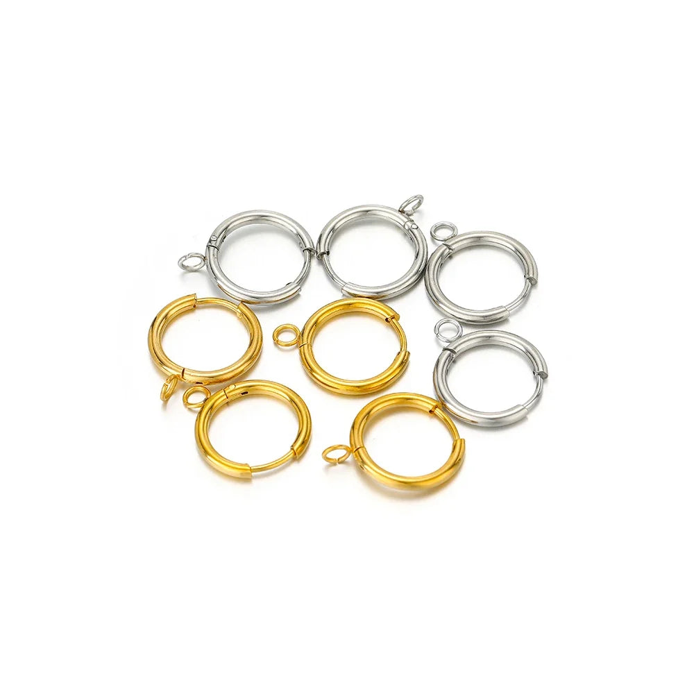 Stainless Steel Gold Earring Hooks with Ear Posts and Jump Rings | DIY Jewelry Making Supplies