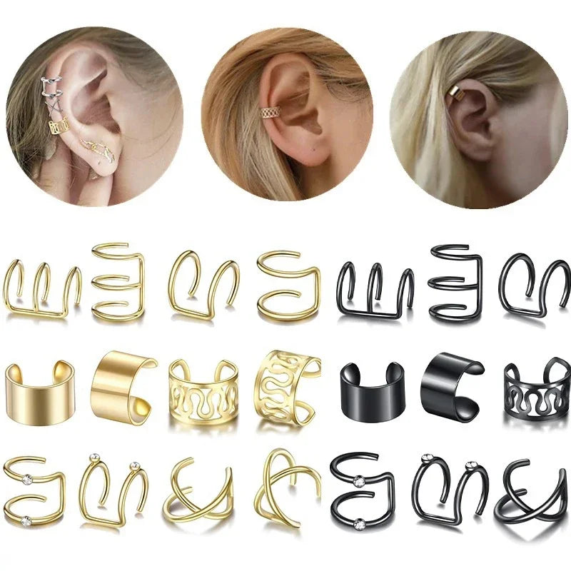 12PCS Hair Cuffs Beads for Braid Rhinestone Hair Piercing Rings Pigtails Decorations for Dreadlocks Accessories Jewelry in Hair