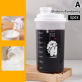 Cartoon Espresso Coffee Cup with Lid | Graduated Plastic Cappuccino Latte Mug for Home Barista