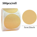 Kraft Round Self-Adhesive Labels | 500pcs per Roll for Organizing and Personalizing