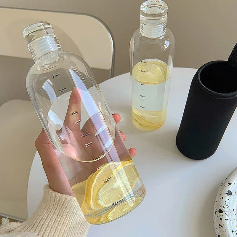Hydration Time Water Bottle with Time Scale | Portable Sports Water Container