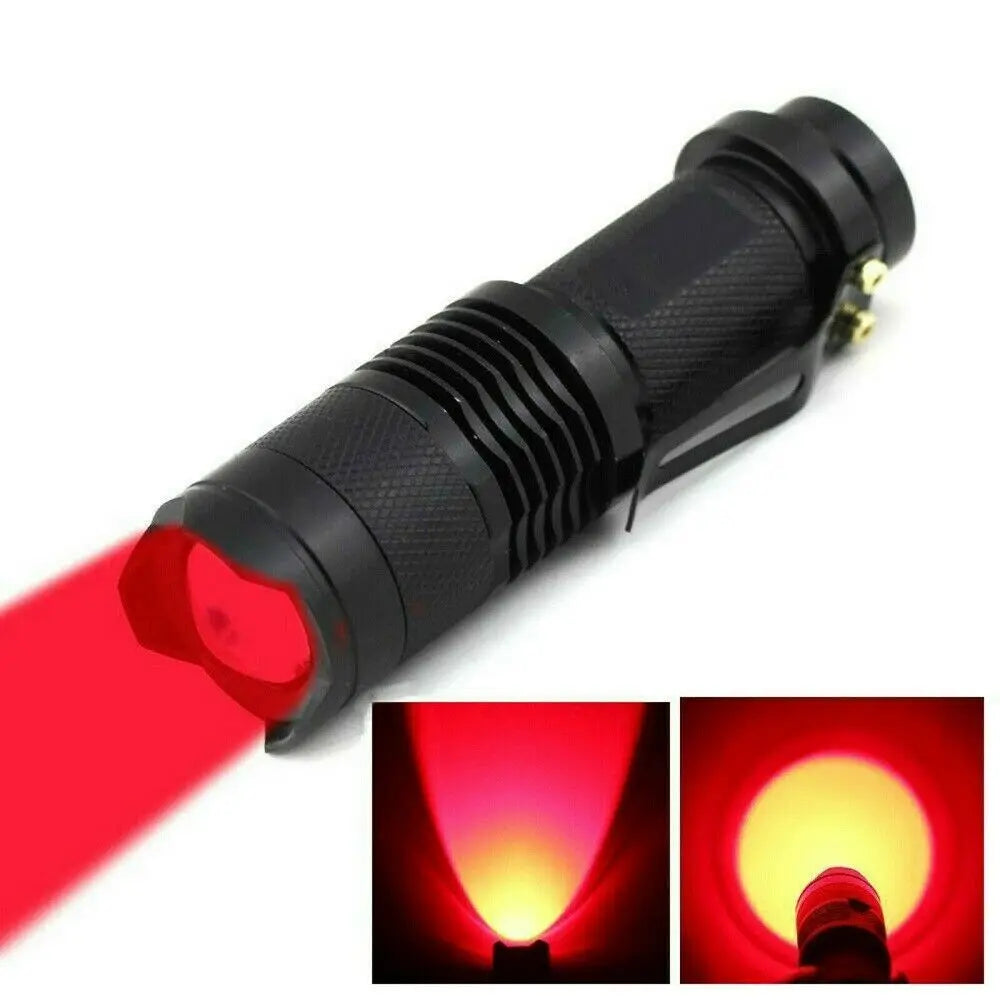 Mini LED Flashlight with 670nm Red, Blue, Green Light | Tactical Pocket Flashlight