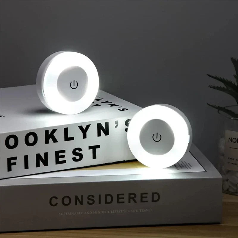 Magnetic Round Book Light | Portable LED Desk Lamp with Touch Sensor
