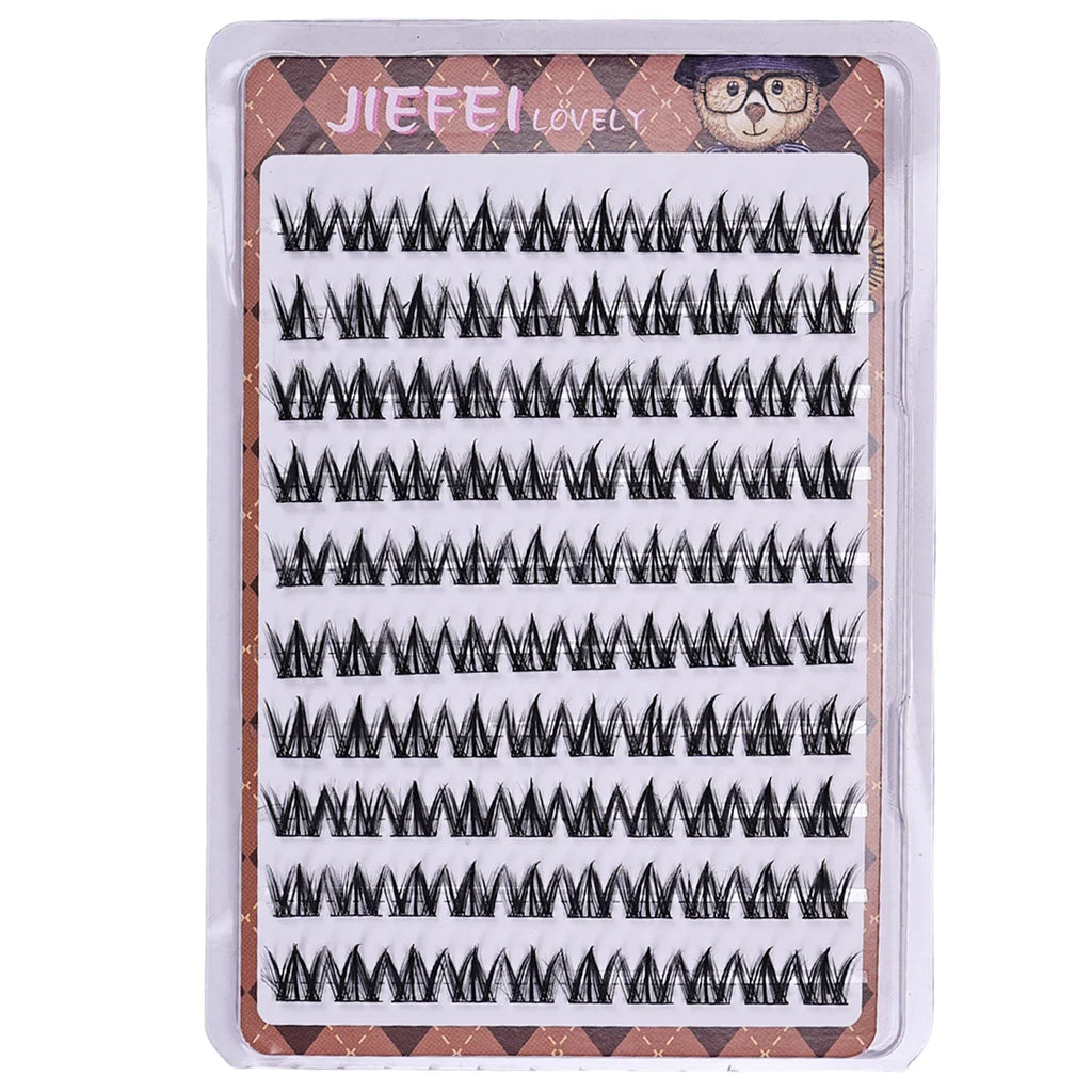Glue-free Thick Natural Curling Self-adhesive False Eyelashes with W-shaped Design for Voluminous Manga Eyes