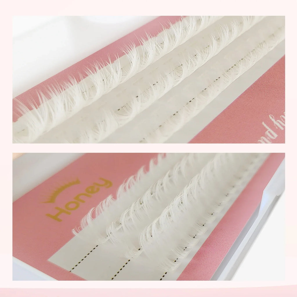 Honey Eyelash 40D White Cluster Eyelash Hot Melt DIY Pure White Wedding Lash Party Makeup Winter Christmas Eyelashes