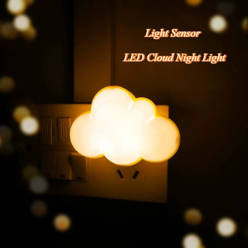LED Cloud Night Light with Motion Sensor | Smart Plug-in Night Lamp for Kids Bedroom