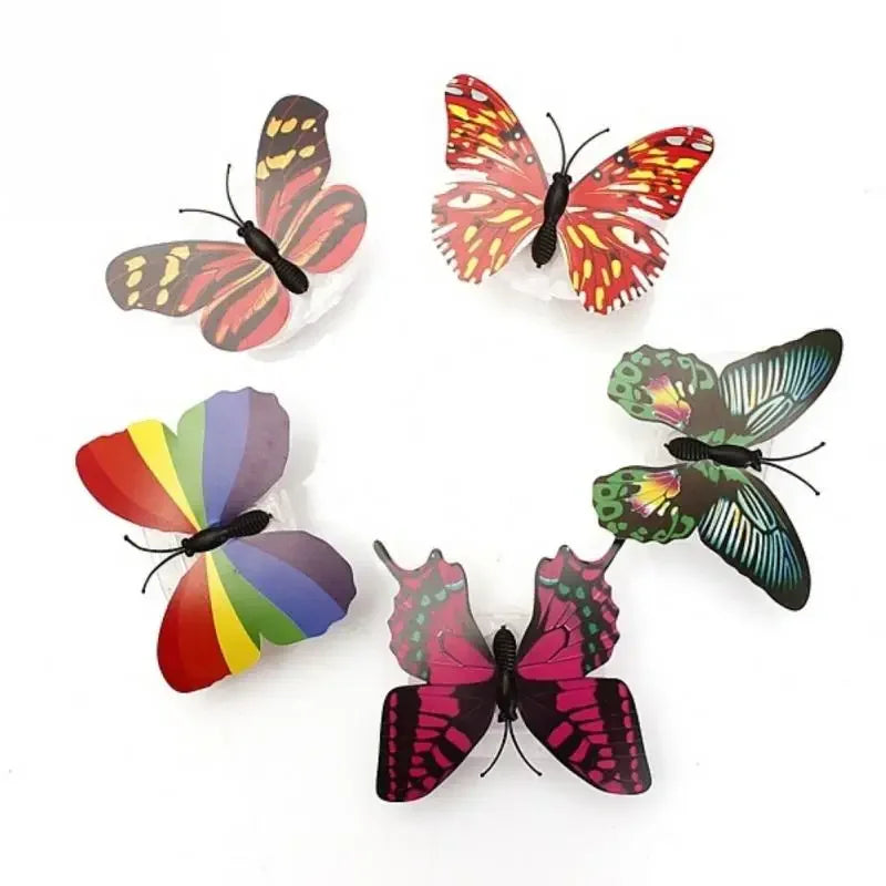Colorful LED Butterfly Night Light | Novelty Home Decor with Battery Power