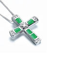 Huitan Modern Cross Pendant Necklace for Women Fashion Stylish Gorgeous Neck Accessories Temperament Elegant Chic Party Jewelry