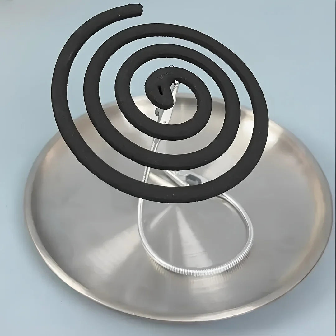 3pcs Stainless Steel Portable Vertical Mosquito Coil Holder Stand | Adjustable Dual Alligator Clips