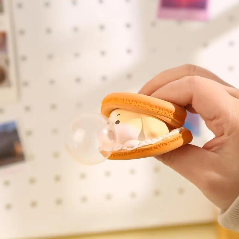 2Pcs Macaron Burger Bubble Blower Stress Relief Toys | Creative Cartoon Pinch Office Ornaments Decompression Gifts for Children