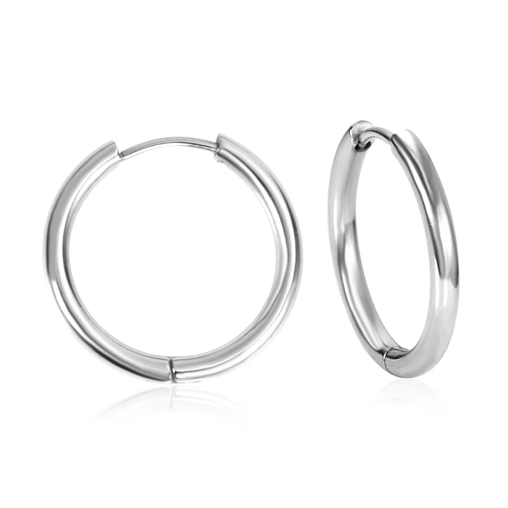 LUXUSTEEL Simple Hoop Earrings | Anti-Allergy Stainless Steel for Women