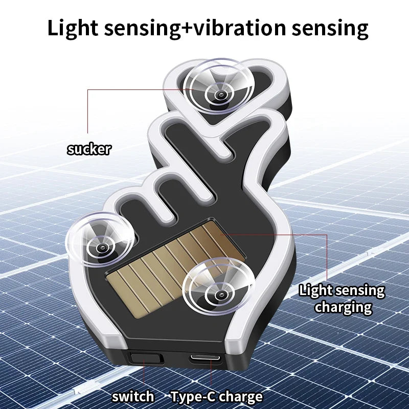 Solar Heart Shaped LED Ambient Light | Solar Powered Car Window Neon Light